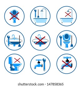 Plumbing icons set 2