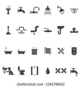 plumbing icons set 