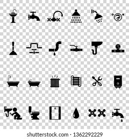 plumbing icons set 