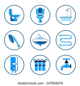 Plumbing icons set