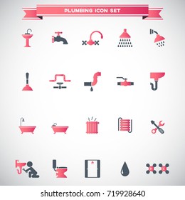 plumbing icons set vector