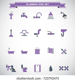 plumbing icons set vector