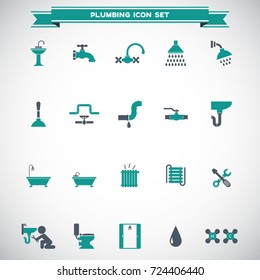 plumbing icons set vector