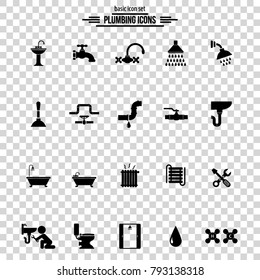 Plumbing icons. Universal icon set for web and mobile. Vector.  