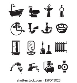 Plumbing icons. Vector format