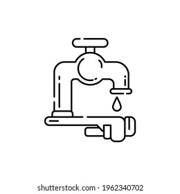 Plumbing installation color line icon. Pictogram for web page, mobile app, promo. UI UX GUI design element. Editable stroke.