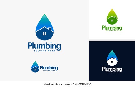 Plumbing Installation logo template, Water Installation logo designs vector