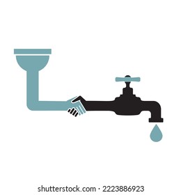 plumbing job handshake of a water tank and a tap