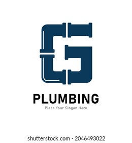 Plumbing letter G logo vector template. Suitable for pipe service, drainage, sanitation home, or service company   