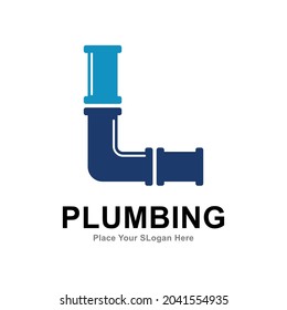 Plumbing letter L logo vector design. Suitable for pipe service, drainage, sanitation home, and maintenance service company   