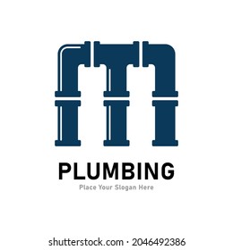 Plumbing letter M logo vector template. Suitable for pipe service, drainage, sanitation home, or service company   