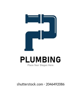 Plumbing letter P logo vector template. Suitable for pipe service, drainage, sanitation home, or service company   