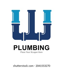 Plumbing letter W logo vector design. Suitable for pipe service, drainage, sanitation home, and maintenance service company   