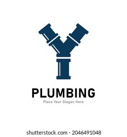Plantilla vectorial del logotipo Y de la letra de complemento. Adecuado para servicio de tuberías, drenaje, hogar de saneamiento o empresa de servicios   