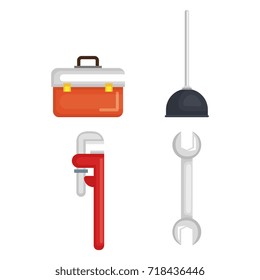 plumbing line tools set icons