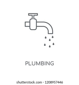 Plumbing linear icon. Plumbing concept stroke symbol design. Thin graphic elements vector illustration, outline pattern on a white background, eps 10.