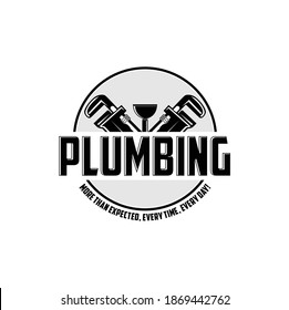Plumbing logo badge illustration vector