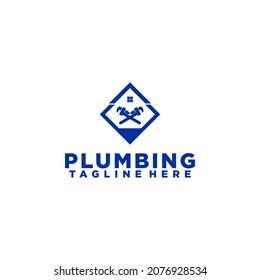 Vector de concepto del logotipo de fontanería aislado en fondo blanco