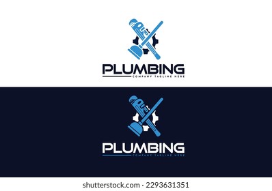 diseño del logotipo de fontanería. diseño de logotipo creativo para la empresa plomero.Logo del servicio de fontanería. Logo del icono del servicio de fontanería.  concepto de diseño. 