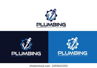 diseño del logotipo de fontanería. diseño de logotipo creativo para la empresa plomero.Logo del servicio de fontanería. Logo del icono del servicio de fontanería.  concepto de diseño. 