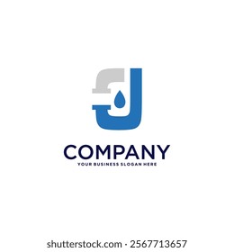 plumbing logo design with letter j