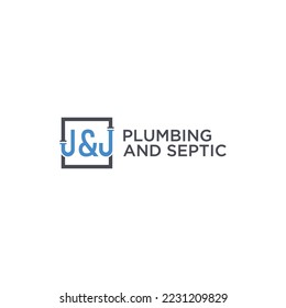 plumbing logo design with letters j and j