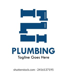 Plumbing logo design template illustration. there is font z. suitable for industrial, label product