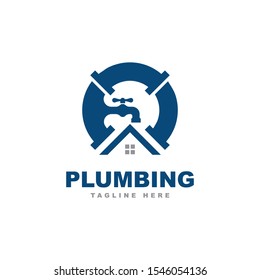 Plumbing logo design vector template