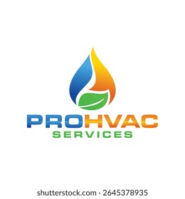 plumbing logo, heating and cooling service Logo Design vector template