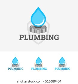Plumbing logo icon emblem template vector.