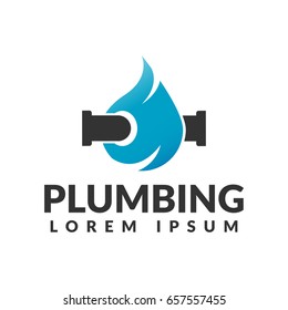 Plumbing logo. Plumbing icon. Plumbing service. Elements for brand Identity. Business card. Vector logo template. Drop logo. Drop icon. Pipes icon.