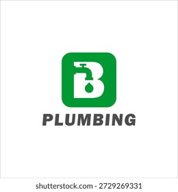 Klempnerlogo Symbol Vektor mit Buchstabe B Klempnerservice Business Branding und Reparatur Identität