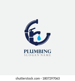 Ilustración de diseño de plantillas de logotipo de fontanería, símbolo creativo