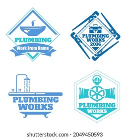 Plumbing logo template pack, with retro or vintage style, easy to customize