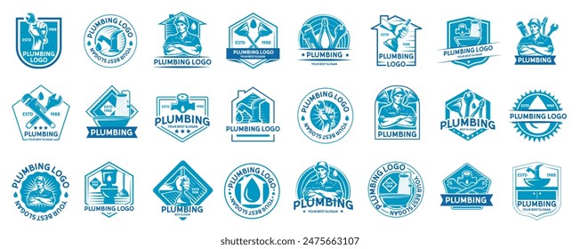 Plumbing logo template, with retro or vintage style.