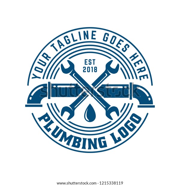 Plumbing Logo Template Retro Vintage Style Stock Vector (Royalty Free ...