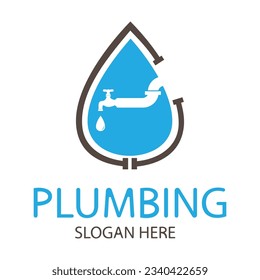 Plumbing logo vector design template illustration