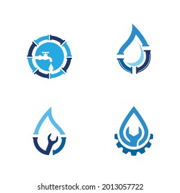 plumbing logo Vector icon design illustration Template