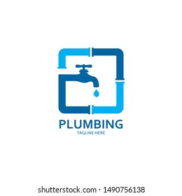 Plumbing logo vector icon illustration design 