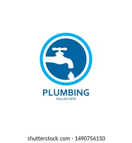 Plumbing logo vector icon illustration design 