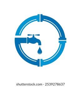 projeto de ilustração do ícone do vetor do logotipo da canalização 