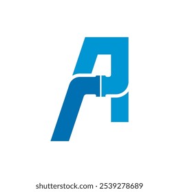 Um ícone de vetor de logotipo de encanamento. Letra A combinada com design de ilustração vetorial de encanamento.