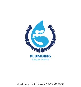 Plumbing logo vector template illustration icon design