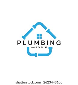 plumbing logo for water tap pipes for buildings, building stores, repair services, contractors, businesses, companies