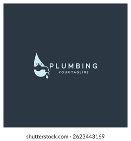 plumbing logo for water tap pipes for buildings, building stores, repair services, contractors, businesses, companies