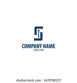 Klempnerlogo mit französischen Design-Elementen.