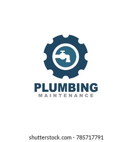 plumbing maintenance logo design vector template