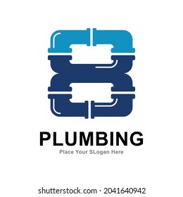 Plumbing number 8 logo vector design. Suitable for pipe service, drainage, sanitation home, and maintenance service company   