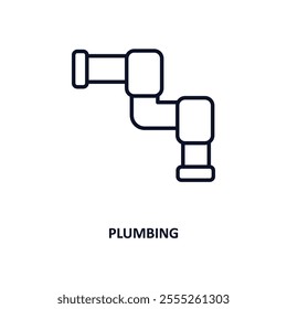 plumbing outline icon.  Thin line icon from construction tools collection. Editable vector isolated on white background