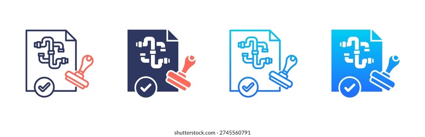 Plumbing Permit Icon Pack In Multiple Styles
